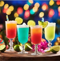 A group of colorful drinksDescription automatically generated