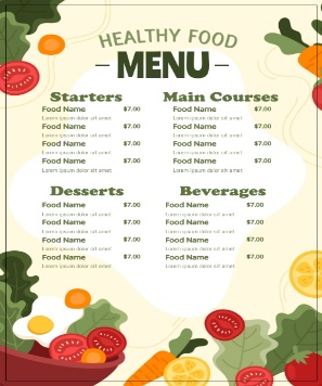 Healthy Food Menu Poster Template | PosterMyWall