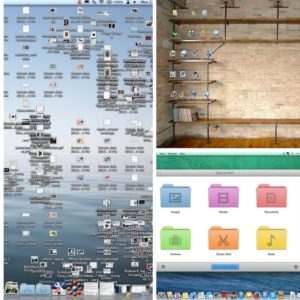 Desktop organization collage
