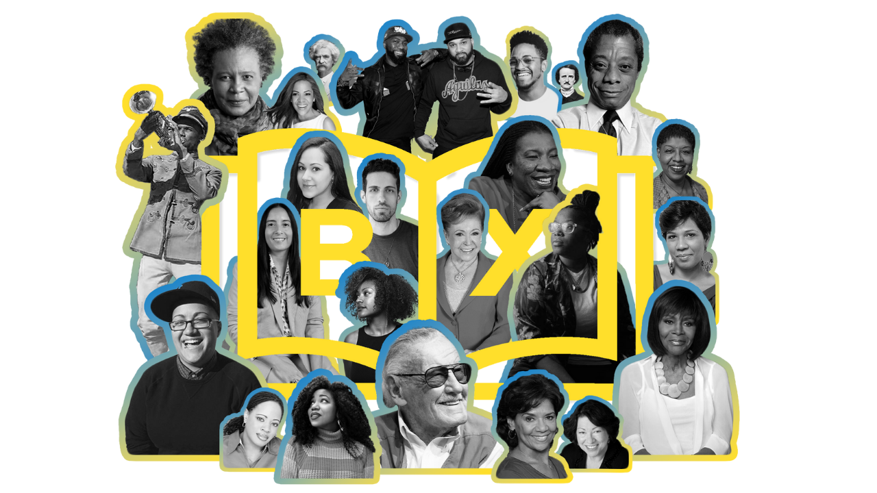 Bronx Authors Black and White Photo with yellow and blue hues