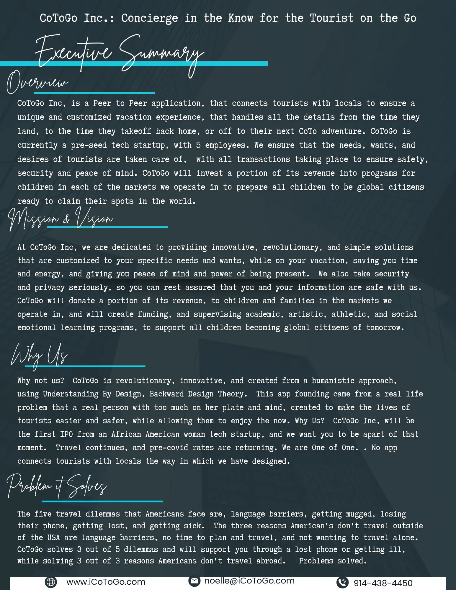 CoToGo Executive Summary