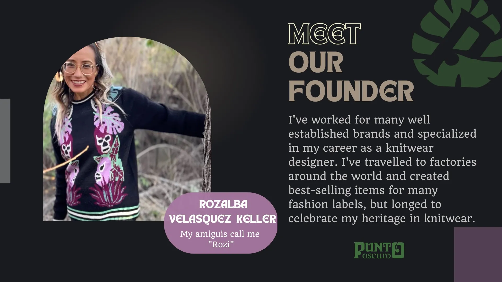 Pictured: Punto Oscuro Founder page
