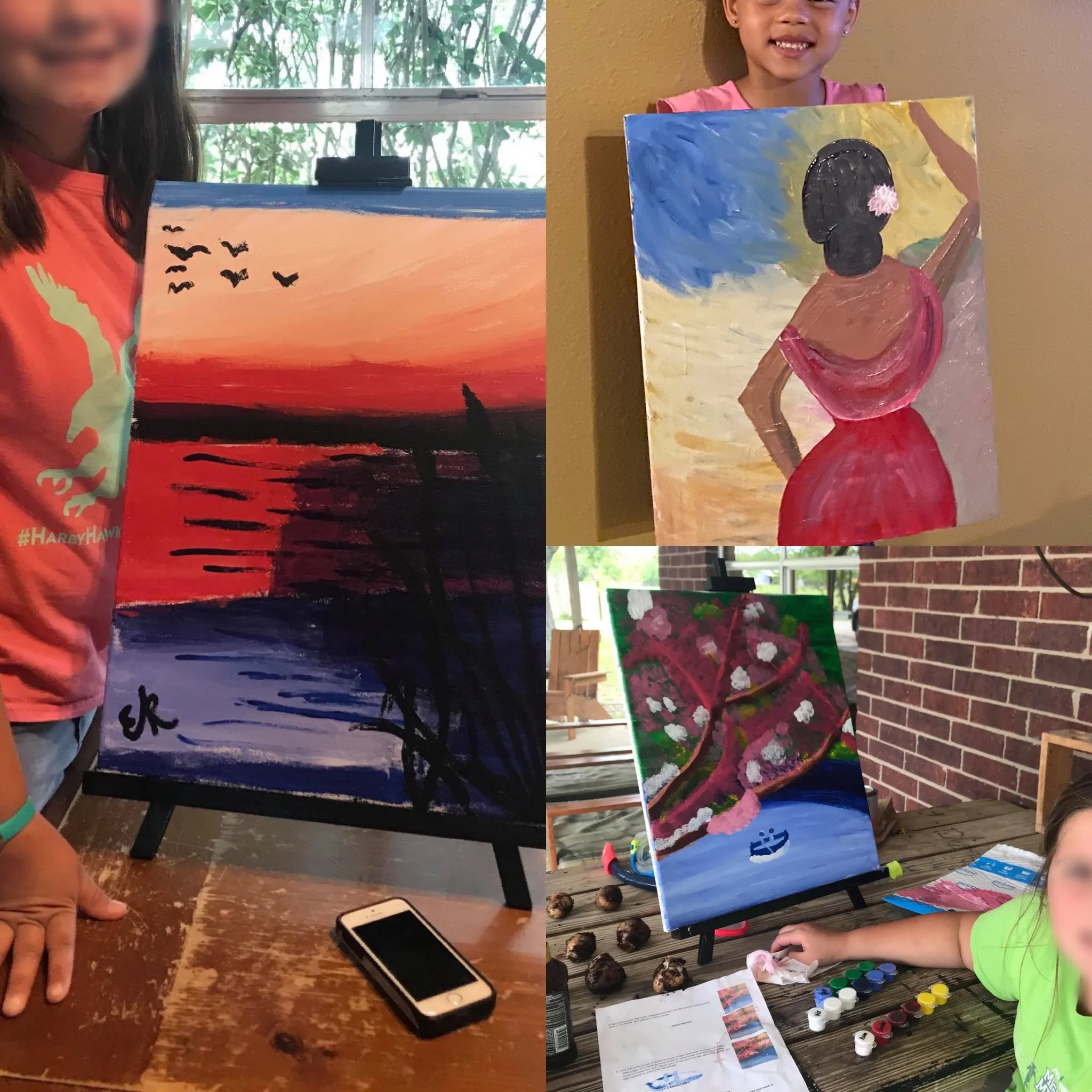Children using the Lauren Luna painting kits