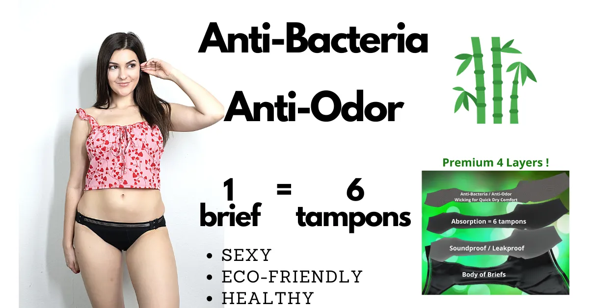 Period Panties Briefs  Machine Washable Microfiber from Japan - Trendix