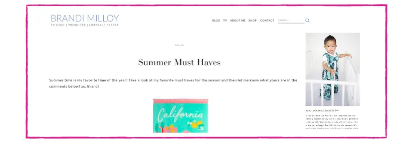 brandi milloy summer must haves list - featuring milimili