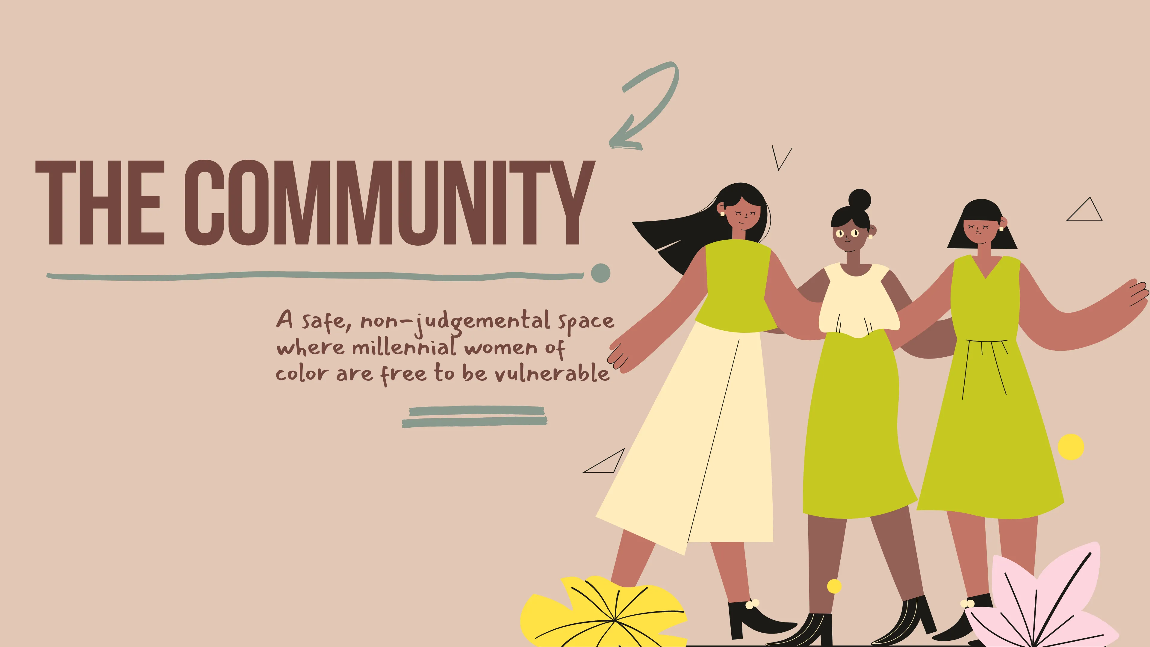 THE COMMUNITY - A safe, non-judgemental space where millennial women of color are free to be vulnerable - Witted Roots IFW campaign