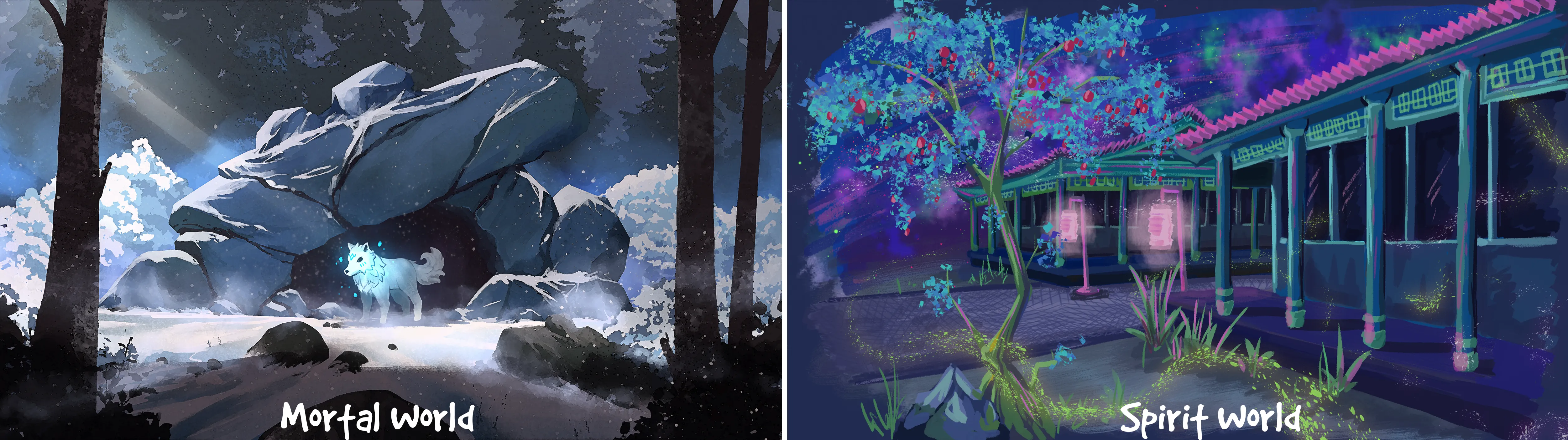 Mortal World vs Spirit World Art Concepts