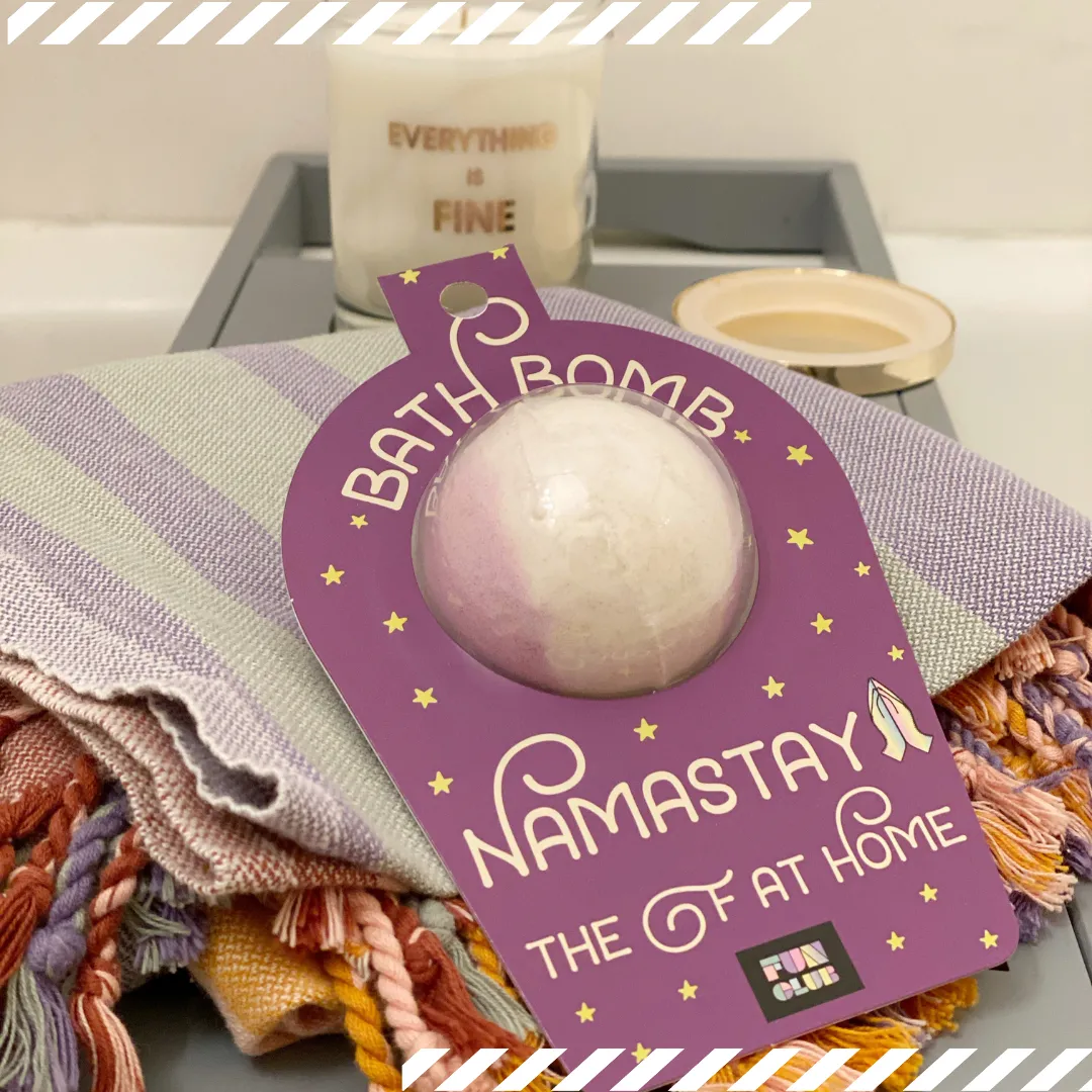 Intentional Reset care package with candle and bath bomb