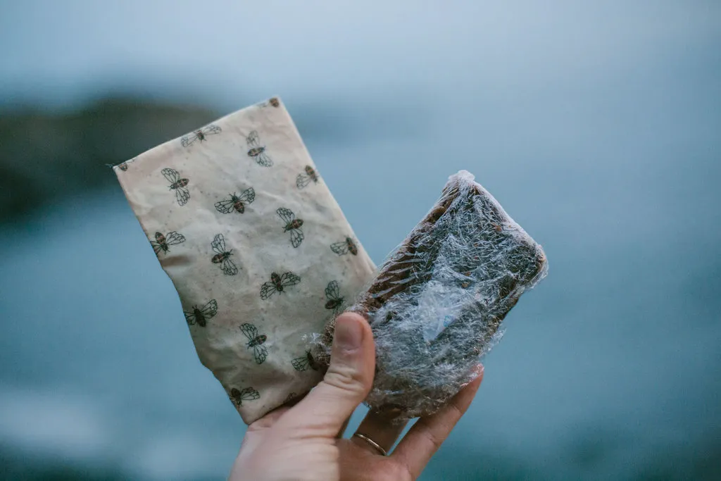 Goldilocks beeswax wrapped food vs plastic wrap