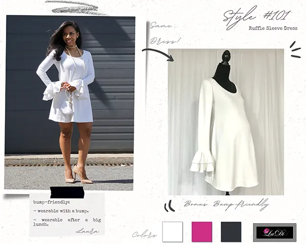 LaDi Ruffle Sleeve Dress is Bump-friendly