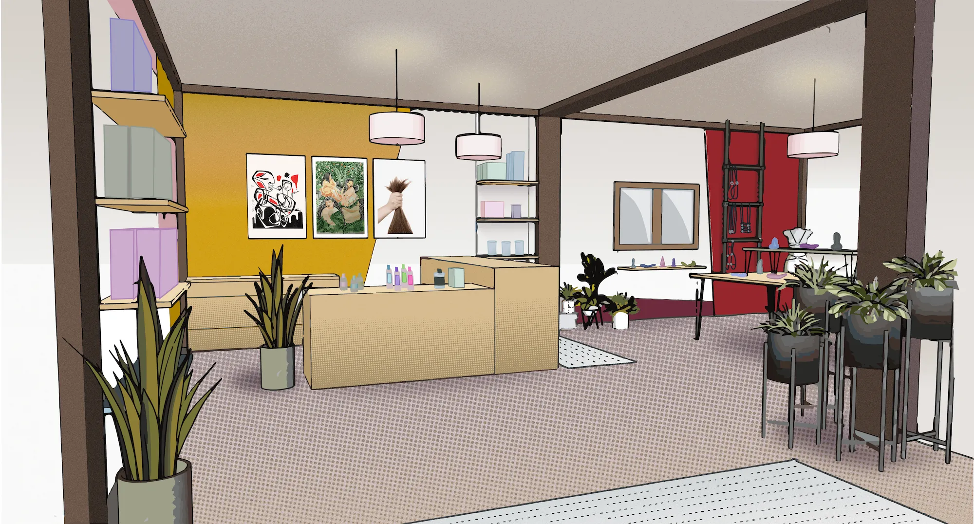 Rendering of store interior by Bjorn Peterson