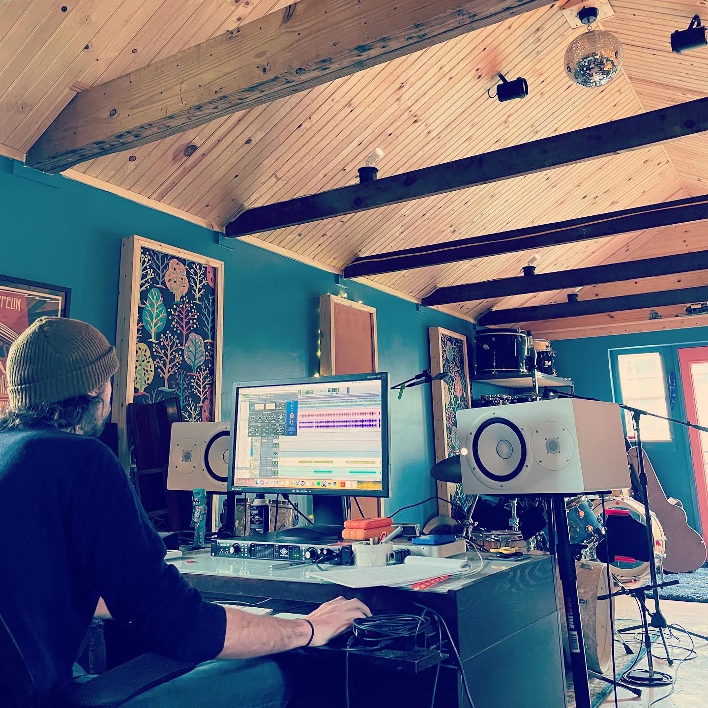 Genna and Jake in the studio