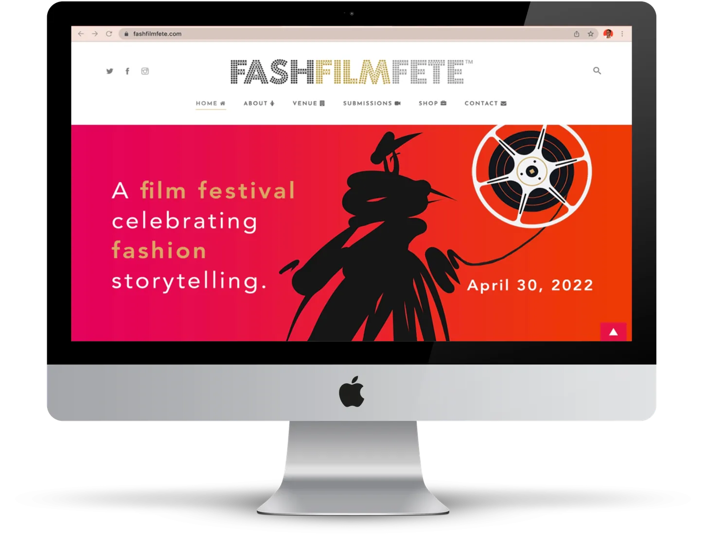 FASHFILMFETE website home page.