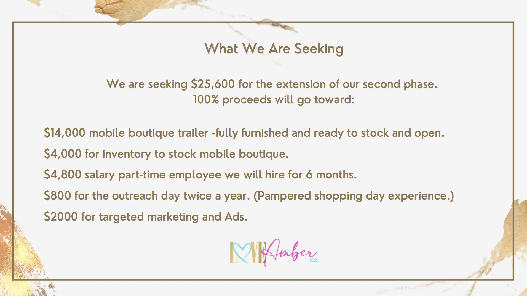 What We Are Seeking