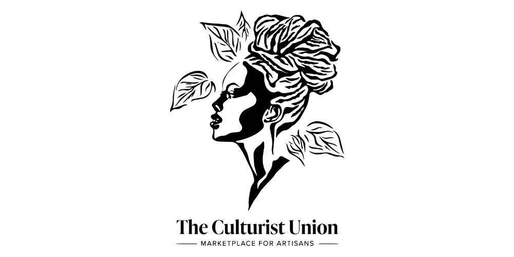etched woman with green leaves 