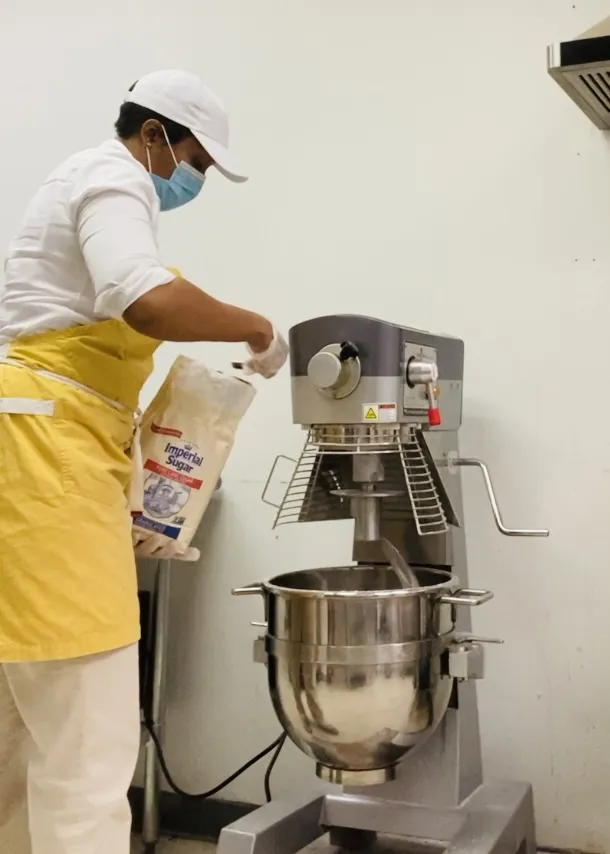 Baking at the shared commercial kitchen
