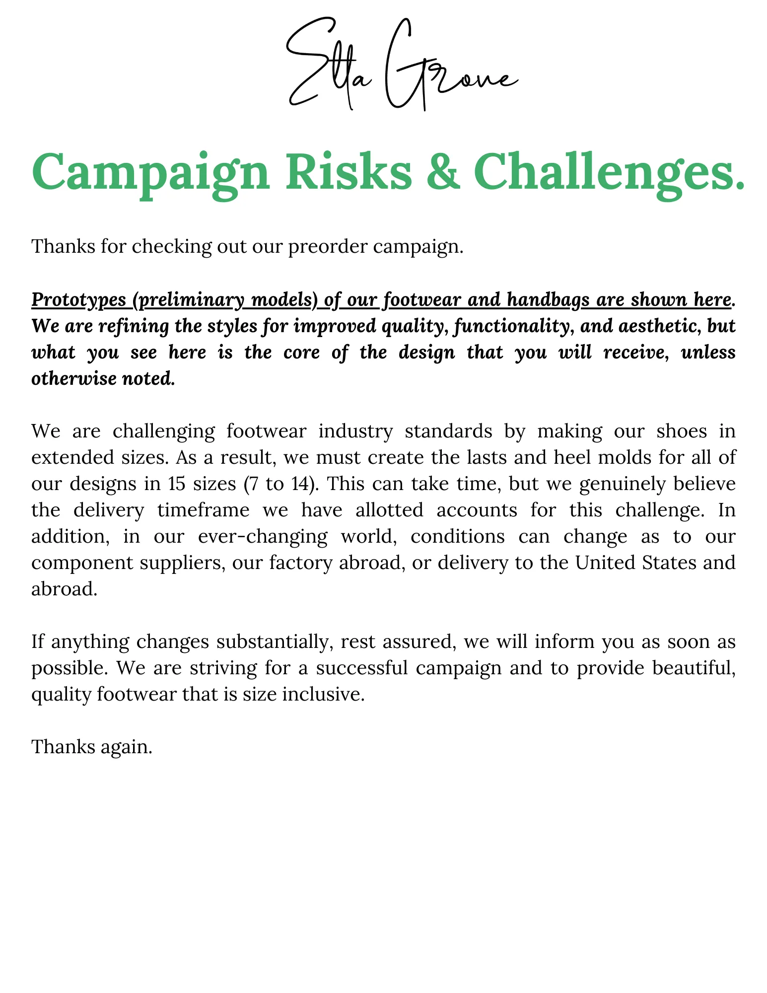 EGF Risks and Challenges