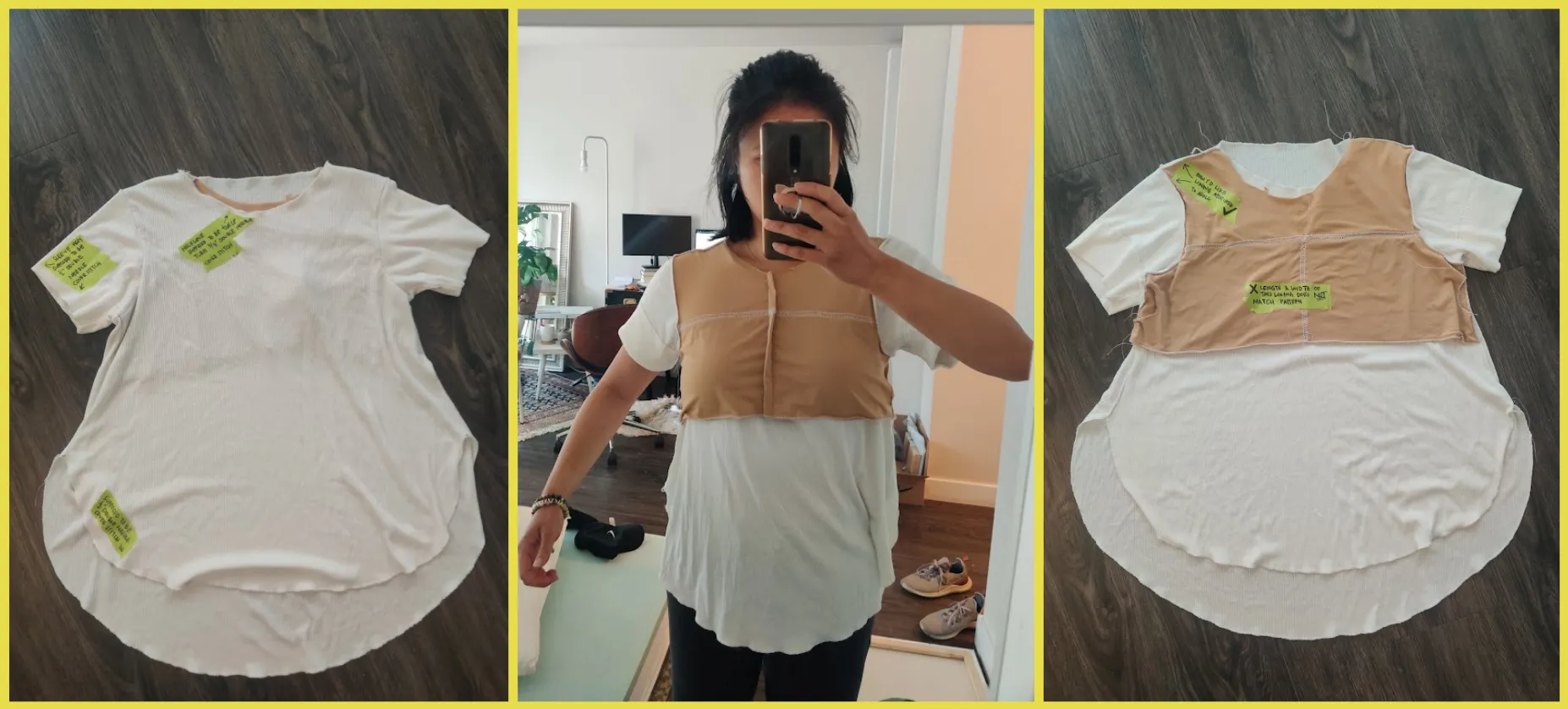 Women with inside out white shirt