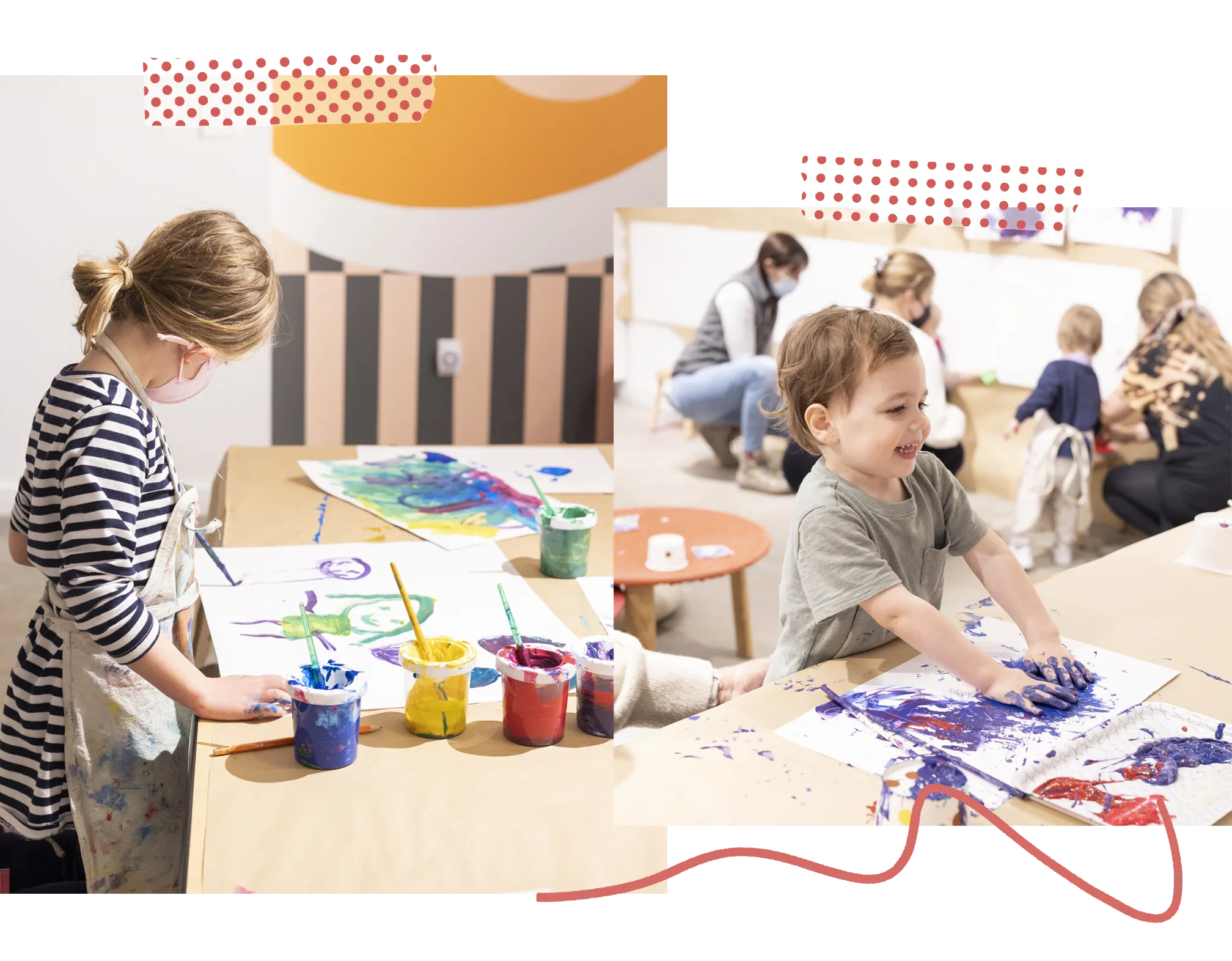 kids making art in the studio at Minni
