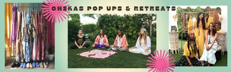 Onikas Wellness Events header with photos from three events hosted by The Onikas