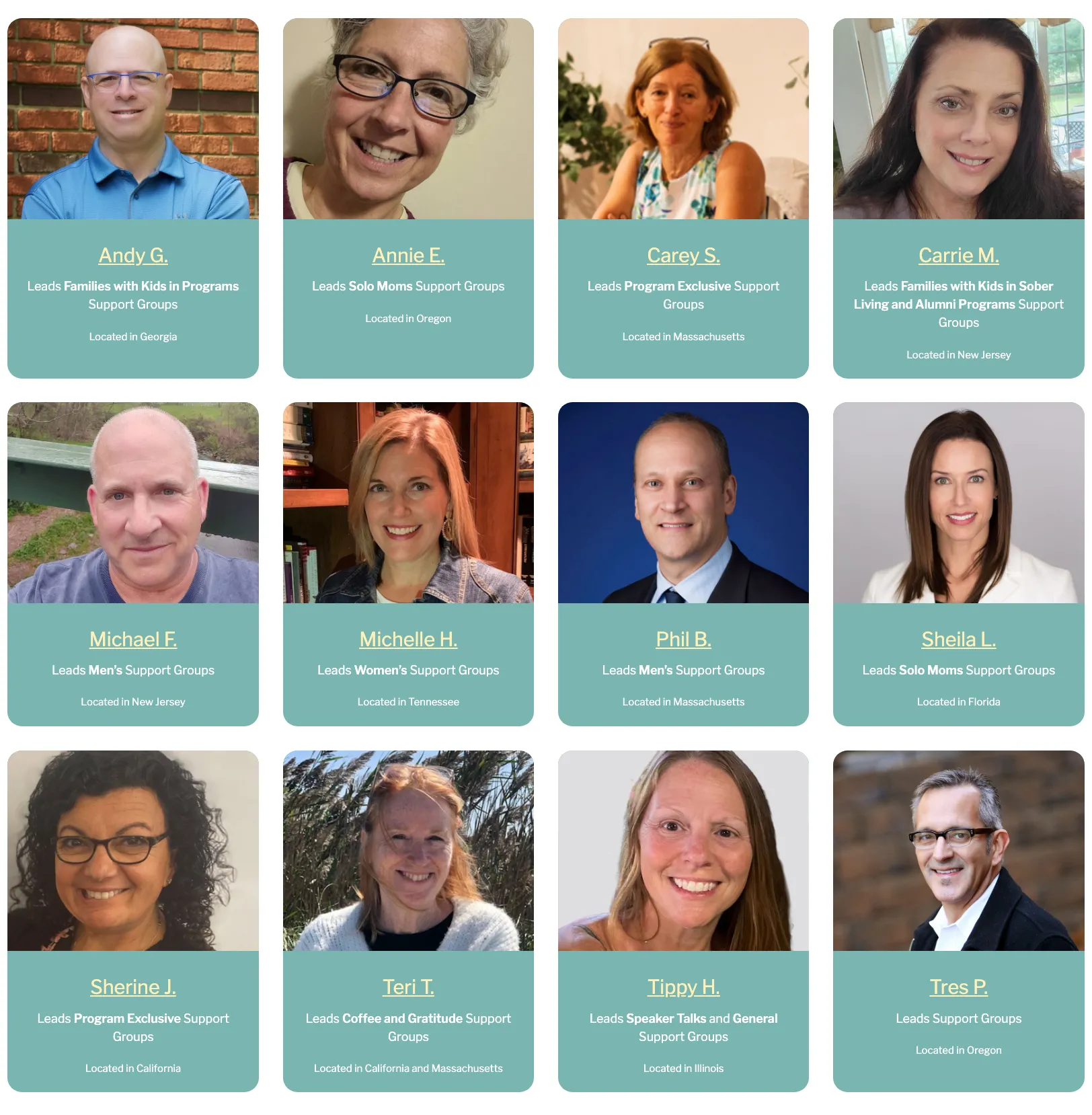 Grid of 12 of OPLM's Peer Parents