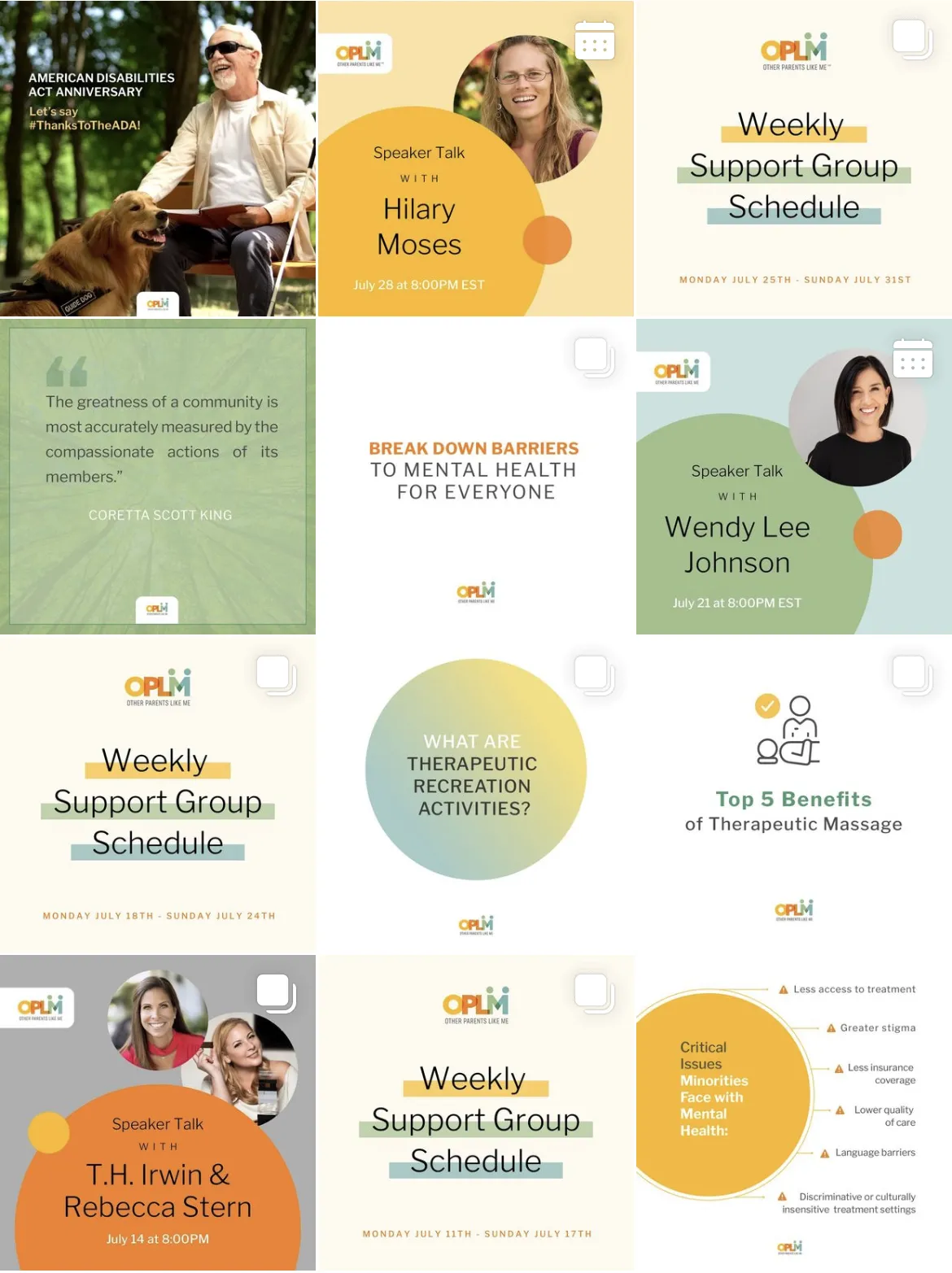 Image of OPLM's Instagram feed/grid.