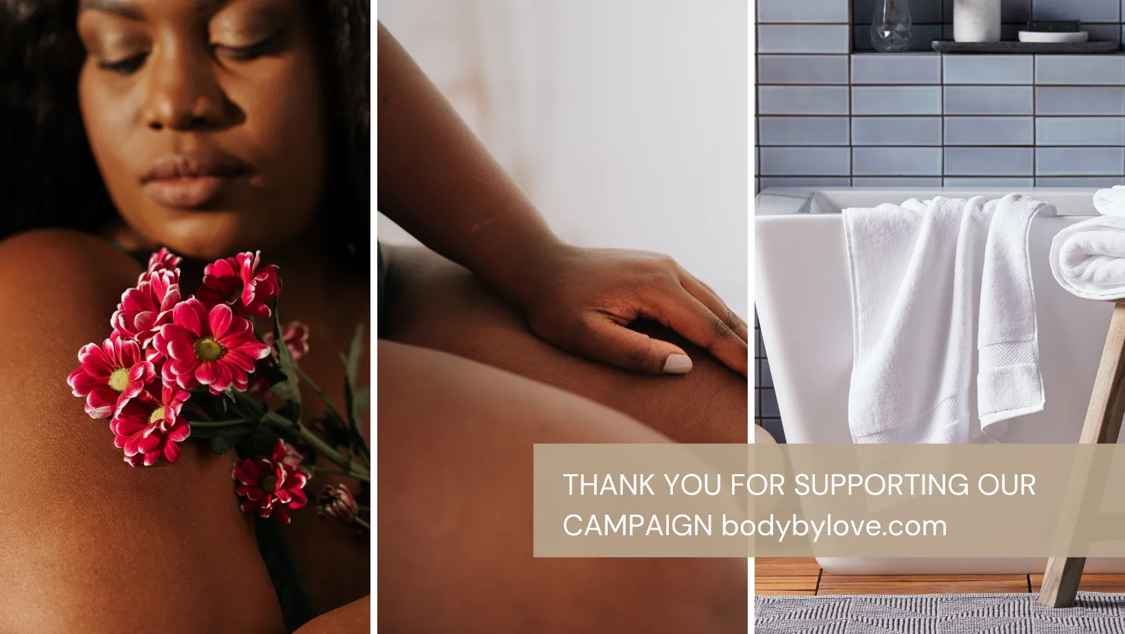Body by Love Towel - Relaxing Plus Size Woman In Bath - Thank You